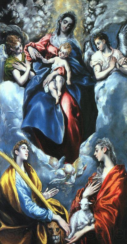 El Greco Madonna and Child with St.Marina and St.Agnes Norge oil painting art